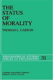 Cover of: The status of morality