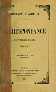 Cover of: Correspondance (1869-1880)