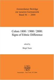 Cover of: Colors 1800 / 1900 / 2000: Signs of Ethnic Difference (Amsterdamer Beitraege zur Neueren Germanistik 56)