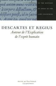 Cover of: Descartes Et Regius: Edite Par Th. Verbeek (Studies in the History of Ideas in the Low Countries 2) (Studies in the History of Ideas in the Low Countries 2)
