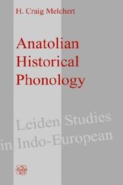 Cover of: Anatolian historical phonology