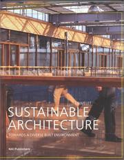 Cover of: Sustainable architecture: towards a diverse built environment
