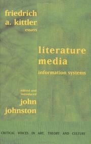Cover of: Literature, media, information systems: essays