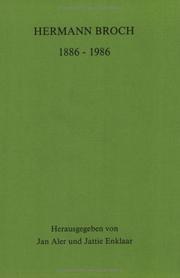 Cover of: Broch, Hermann - 1886-1986.(Duitse Kroniek Jg. 36/3-4) (Duitse kroniek)
