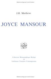 Cover of: Joyce Mansour