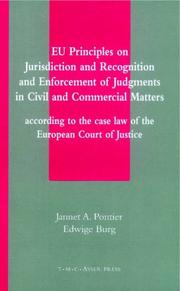 Cover of: EU Principles on Jurisdiction and Recognition and Enforcement of Judgments in Civil and Commercial Matters