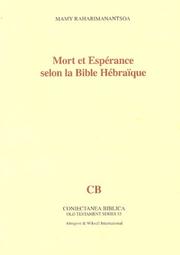 Cover of: Mort Et Esperance Selon La Bible Hebraique (Coniectanea Biblica Old Testament)