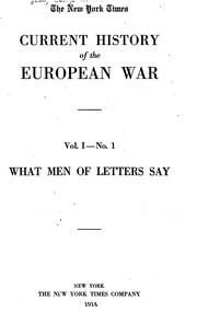 Cover of: Current History of the European War: What Men of Letters Say