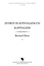 Cover of: Di froy in sotsyalizm un ḳapiṭalizm by 