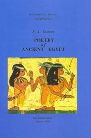Poetry of Ancient Egypt (Documenta Mundi Aegyptiaca 1) by Kenneth A. Kitchen