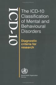 The ICD-10 classification of mental and behavioural disorders by World Health Organization (WHO)