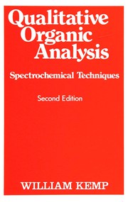 Cover of: Qualitative organic analysis: spectrochemical techniques