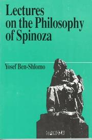 Cover of: Lectures on the Philosophy of Spinoza (Jewish Thought)