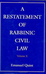 Cover of: A Restatement of Rabbinic Civil Law by Emanuel B. Quint