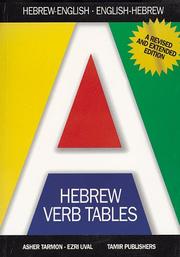 Cover of: Hebrew Verb Tables by Tarmon, Asher Tarmon, Ezri Uval