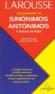 Cover of: Diccionario de sinónimos, antónimos, e ideas afines