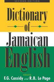 Cover of: A Dictionary of Jamaican English by 