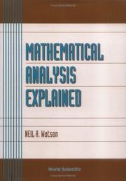 Cover of: Mathematical analysis explained