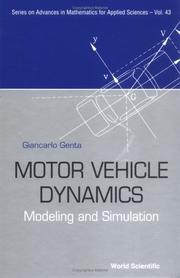 Cover of: Motor vehicle dynamics by G. Genta