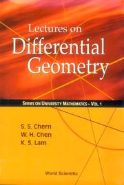 Cover of: Lectures on differential geometry by Shiing-Shen Chern