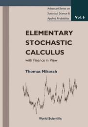 Cover of: Elementary stochastic calculus with finance in view