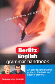 Cover of: Berlitz English Grammar Handbook (Berlitz Handbooks)