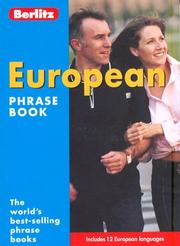 Cover of: Berlitz European Phrase Book (Berlitz Phrase Book)