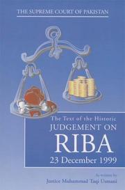 Cover of: The Text of the Historic Judgement on RIBA by Supreme Court Pakistan