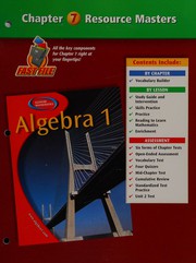 Cover of: Algebra: Resource masters