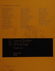 Cover of: Annual Review of Sociology 2012