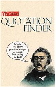 Cover of: Collins Quotation Finder by HarperCollins Publishers Limited