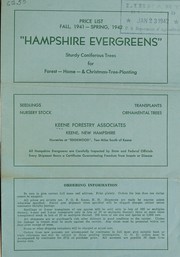 Cover of: Price list, fall 1941-spring 1942: Hampshire evergreens, sturdy coniferous trees for forest, home, & Christmas-tree planting