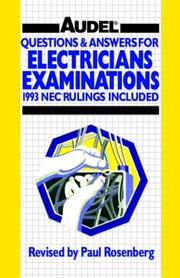 Cover of: Questions and Answers for Electrician's Examinations by Paul Rosenberg