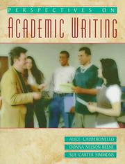 Cover of: Perspectives on academic writing