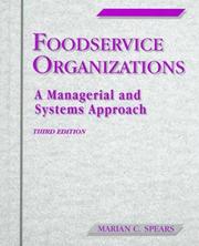 Cover of: Foodservice Organizations by Marian C. Spears, Mary Gregoire, Marian Spears, Marian C. Spears