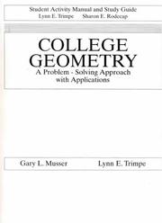 Cover of: Student Activity Manual for College Geometry | Trimpe