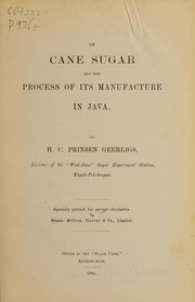 Cover of: On cane sugar and the process of its manufacture in Java