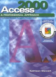 Cover of: A Professional Approach Series: Access 2000 Levels 1 and 2 Core and Expert Student Edition (Professional Approach Series)