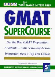 Cover of: GMAT SuperCourse by Thomas H. Martinson