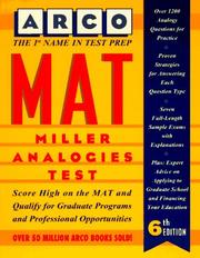 Cover of: MAT, Miller Analogies Test by Eve P. Steinberg