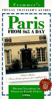 Cover of: Frommer's 96 frugal traveler's guide: Paris from $65 a day