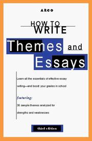 Cover of: How to Write Themes & Essays 3rd ed (How to Write Themes and Essays, 3rd ed)