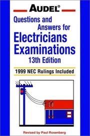 Cover of: Audel Questions and Answers for Electricians Examinations  by Paul Rosenberg