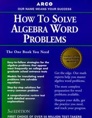 Cover of: How to Solve Algebra Word Problems (Study Aids/On-the-Job Reference)