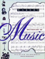 Cover of: Baker's dictionary of music by Nicolas Slonimsky