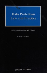 Cover of: Data protection: law and practice
