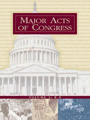 Cover of: Major acts of Congress