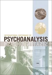 Cover of: International Dictionary of Psychoanalysis, 3 Volume Set