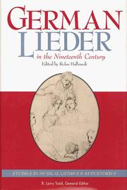 Cover of: German Lieder in the nineteenth century