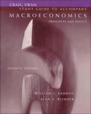 Cover of: Study Guide to Accompany Macroeconomics: Principles and Policy